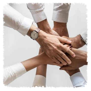 Team hands together
